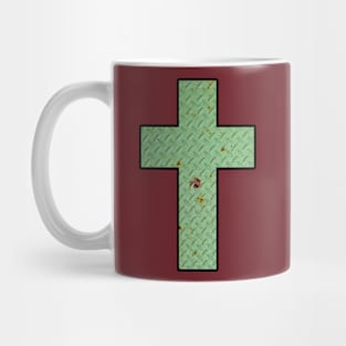 Diamond Plate Cross Mug